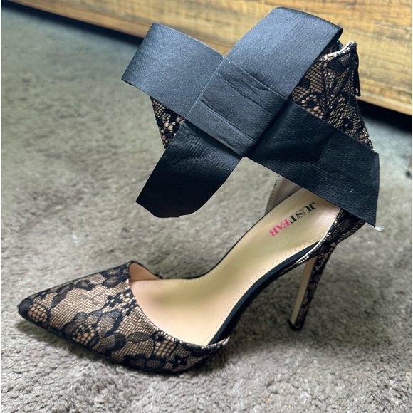 JustFab - Giada - Black Ribbon bow with lace - Picture 2 of 8